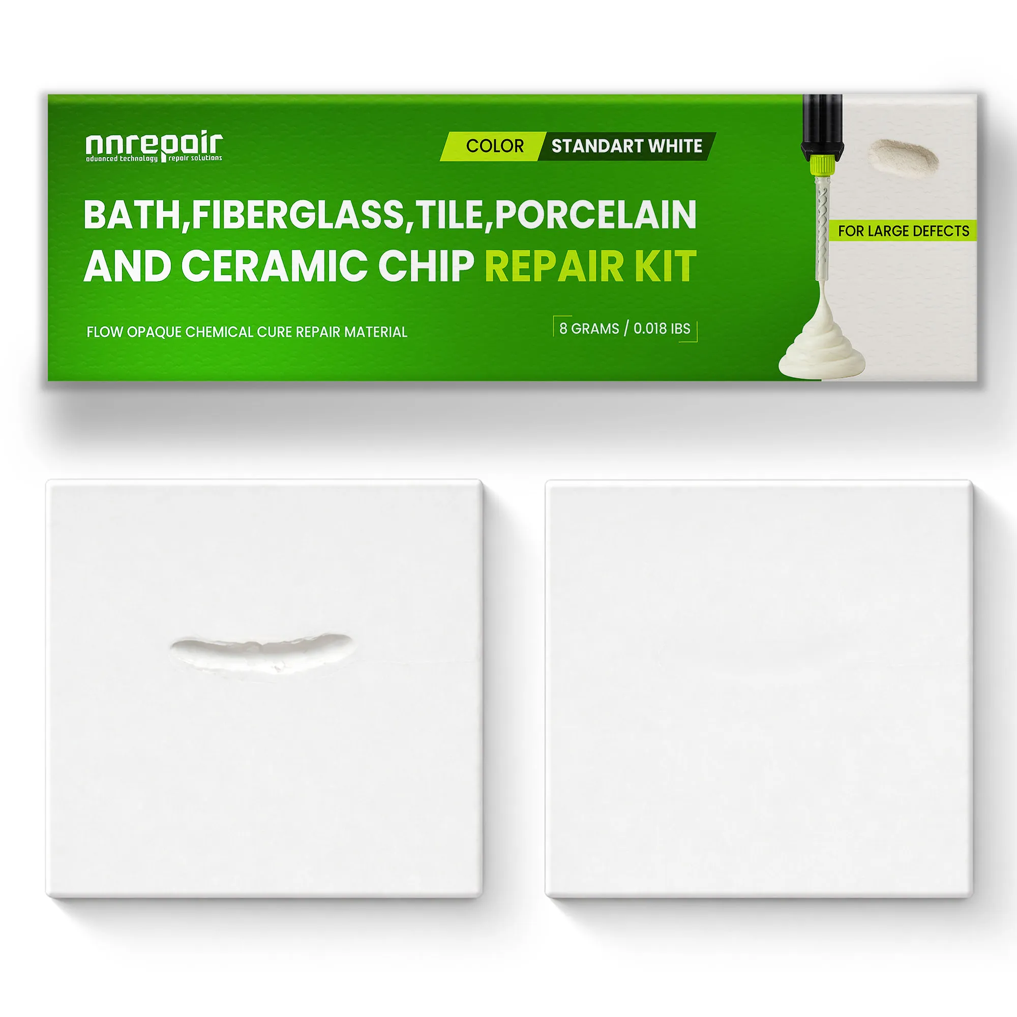 Granite, Marble & Stone Repair Kit for Large Defects - Standard White