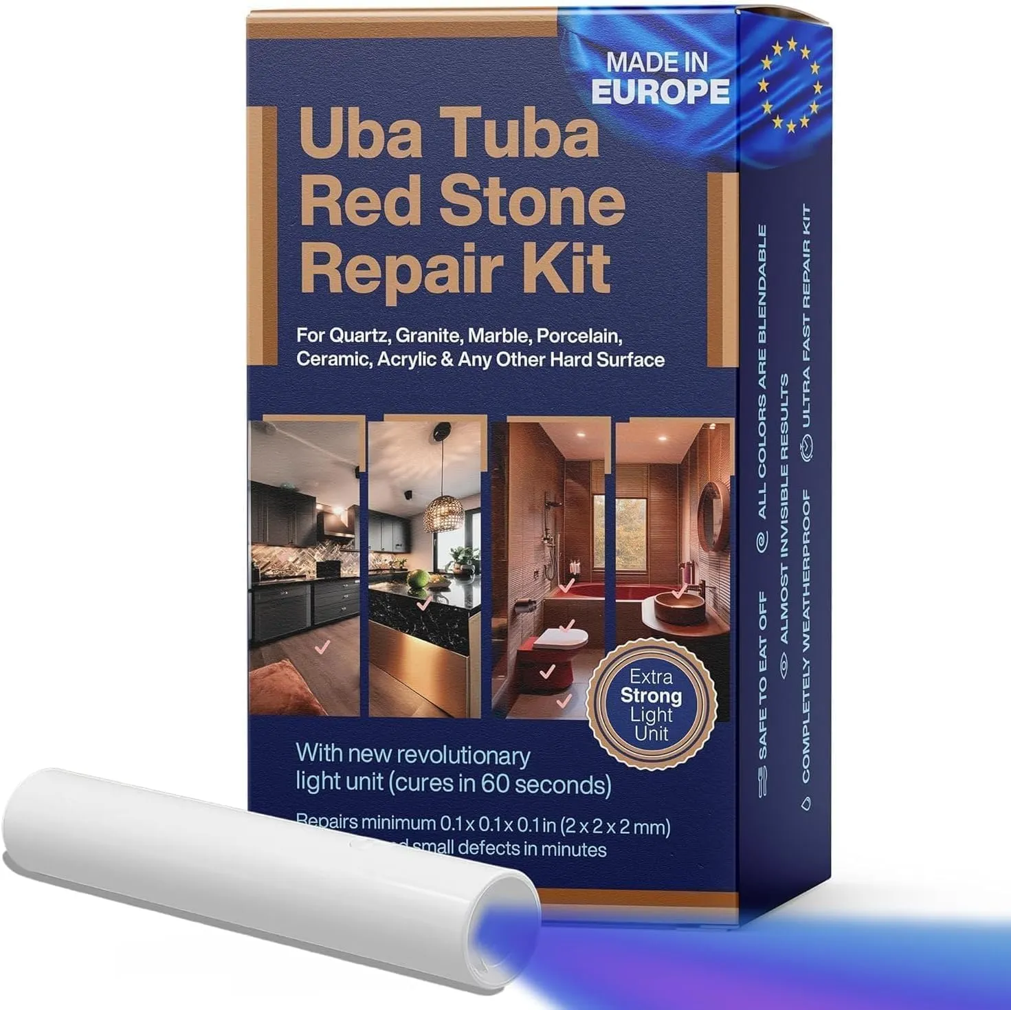 UBA Tuba & Black Stone Chip Repair Kit - Red, Black, Clear