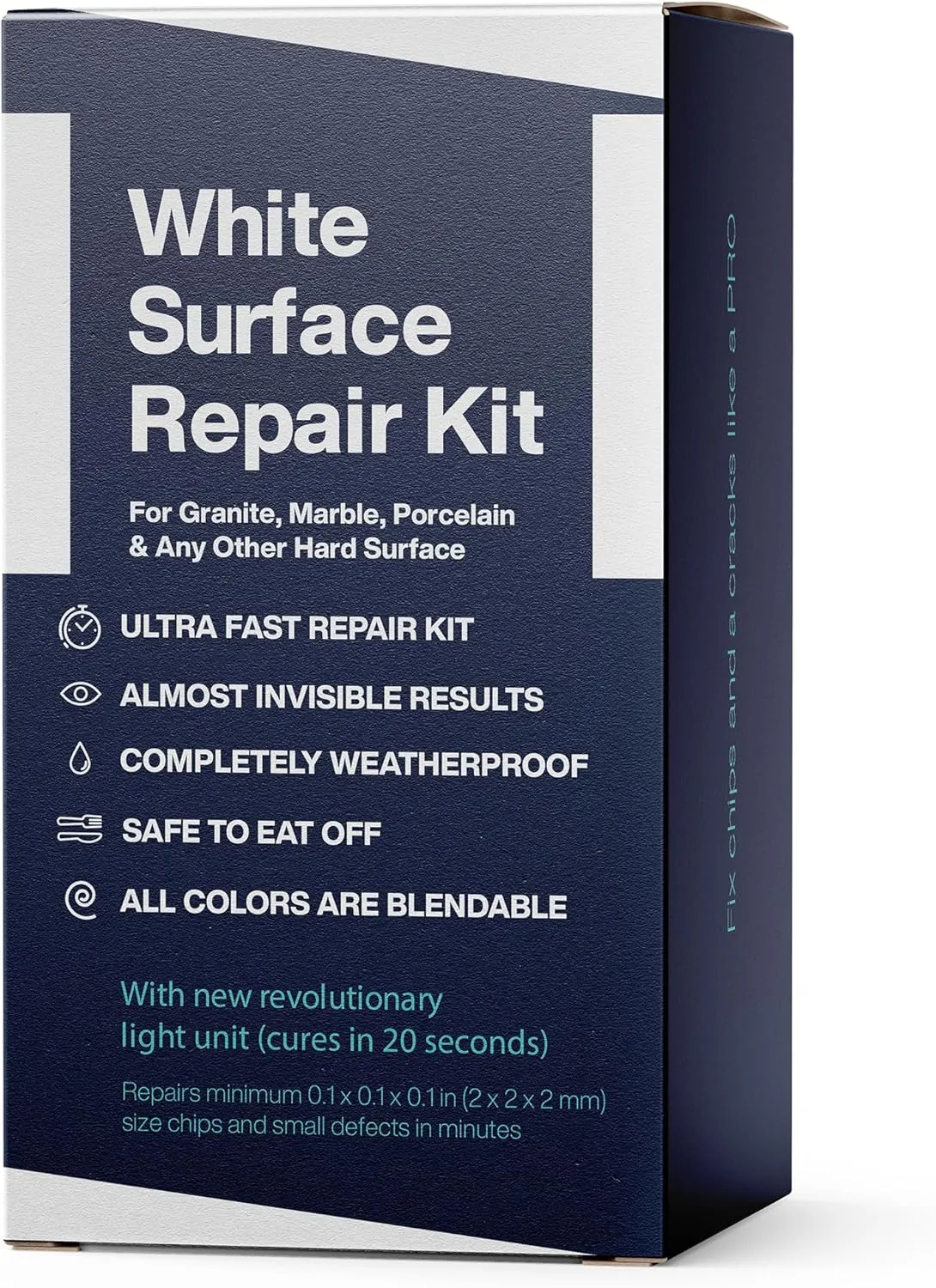 Quartz Countertop Chip & Crack Repair Kit - Acrylic White, Dark Ceramic, Clear